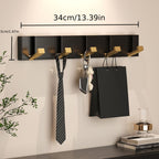 1 stylish door shelf, aluminum door back coat rack, no drilling, fashion style, clothing storage box, entrance door hanger, wall hanging cloth hooks, Mother's Day gift, for storing coats, hats, bags, clothes, towels, no drilling, kitchen decor, Utility Hooks