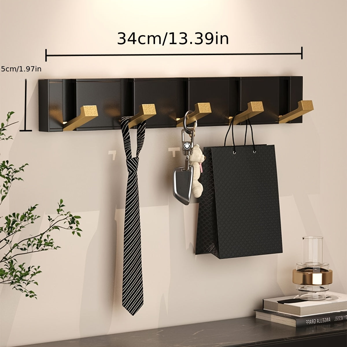 1 stylish door shelf, aluminum door back coat rack, no drilling, fashion style, clothing storage box, entrance door hanger, wall hanging cloth hooks, Mother's Day gift, for storing coats, hats, bags, clothes, towels, no drilling, kitchen decor, Utility Hooks