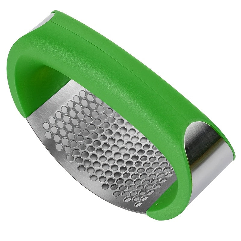 1peça Prensa de Alho em Aço Inoxidável - Triturador de Alho Manual com Pega Ergonómica, Ferramenta de Cozinha Durável para Triturar Alho, Sem Necessidade de Eletricidade, Fácil de Limpar, Perfeito para Cozinhar em Casa, Triturador de Alho para Cozinha, Essenciais de Cozinha, Acabamento Metálico Elegante, Material Fácil de Limpar, Triturador de Alho, Prensa de Alho