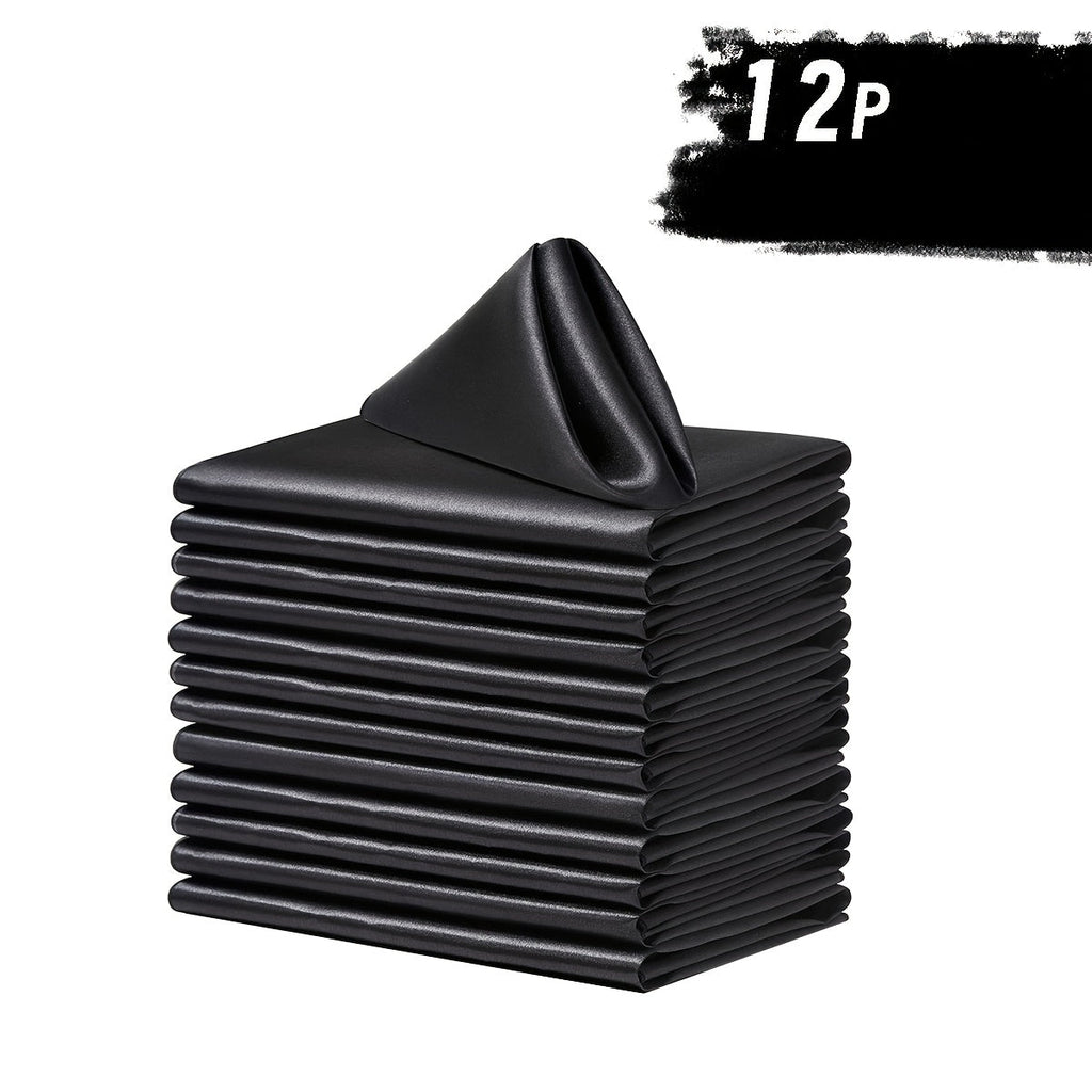 6/12 Peças de Guardanapos de Cetim Macio, Guardanapos Simples e Elegantes - Perfeitos para Casamentos, Chá de Panela, Festas e Decorações de Restaurantes
