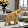 1 Estatueta de Elefante Mini Dourado Brilhante | Decoração de Mesa em Resina para Sala, Quarto e Escritório | Presente Ideal e Enfeite de Feriado (Dia dos Namorados, Páscoa, Dia das Mães) | Artesanato Exclusivo