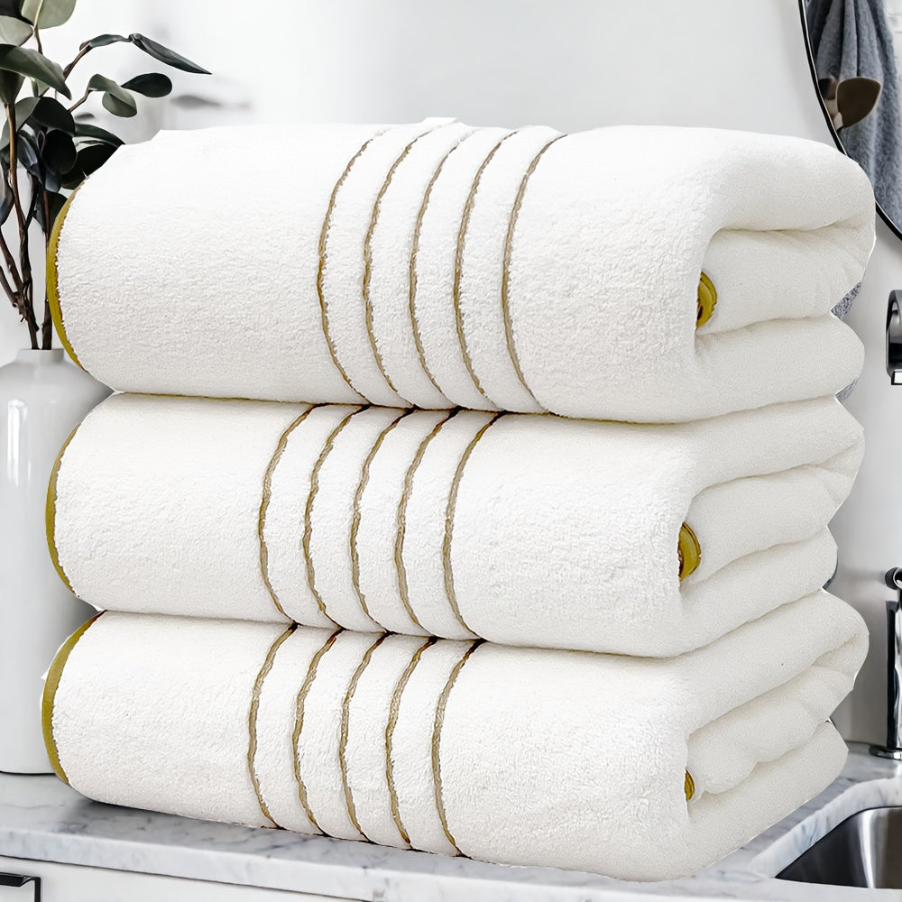 Conjunto de 3 Toalhas de Banho Premium Coral, Toalha de Cabelo Macia e Absorvente Espessada para Uso Doméstico, 70,0 x 140,0 cm, Adequado para Família, Casais, Hotéis & SPA, Fitness ao Ar Livre, Camping, Presente de Natal