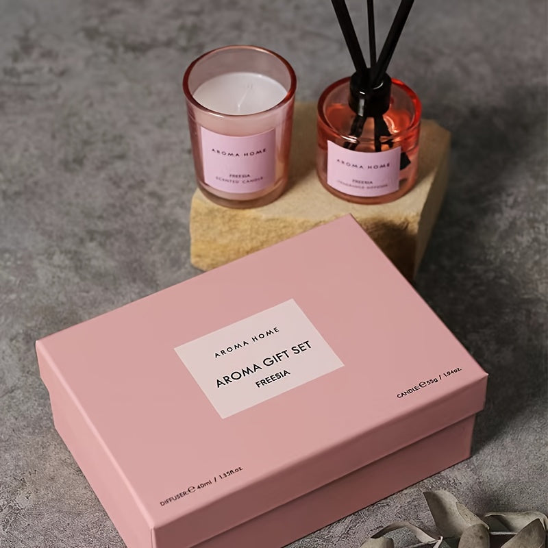 Caixa de Presente de Quatro Cores - Vela Aromática Sem Fogo - Presente para Reuniões Anuais, Negócios, Aniversários e Dia dos Namorados