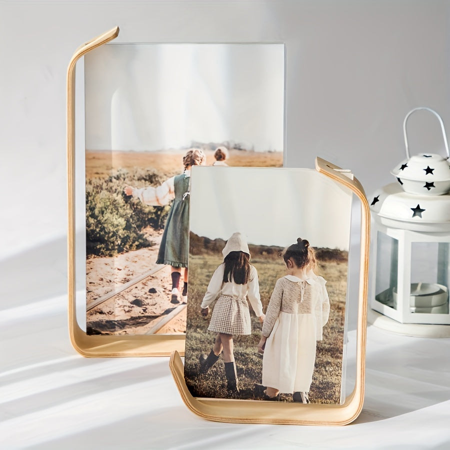 Moldura de Foto de Madeira Contemporânea com Exibição em Acrílico, Retângulo Vertical, Ideal para Decoração de Fotos de Festa de Casamento, Moldura DIY para Herbarium & Calendário, Decorações de Casamento