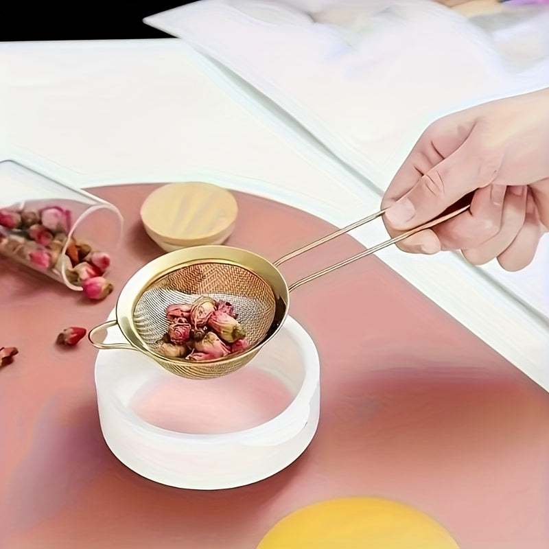 Conjunto de 3 Filtros de Malha Fina Dourada, Peneira de Farinha, Coador de Cozinha, Utensílios de Pastelaria, Acessórios de Cozinha, Utensílios de Cozinha, Ferramentas de Restaurante