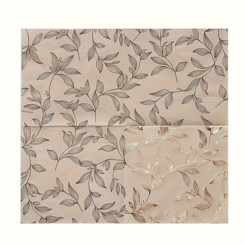 Guardanapos Descartáveis Elegantes com Folha Dourada, 20pcs - Qualidade Premium para Páscoa, Hanukkah, Ação de Graças & Celebrações Familiares