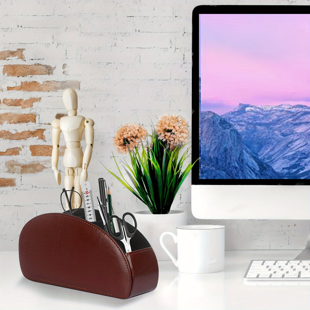 Porta-Controle Remoto em Couro Sintético com 5 Divisórias