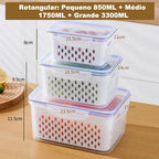 Local Delivery BR | Shipping-Set of 3 Sizes-Drainage Basket for Refrigerator (Small+Medium+Large) with Adjustable Valve - Stackable, Portable for Snacks, Food Organizer, Christmas Party.