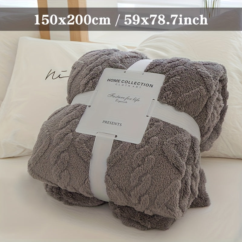 Manta Moderna 3D Jacquard com Padrões Geométricos, Microfibra Super Macia, Lã Leve e Confortável para Sofá, Cama, Cadeira, Adequada para Todas as Estações
