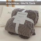 Manta Moderna 3D Jacquard com Padrões Geométricos, Microfibra Super Macia, Lã Leve e Confortável para Sofá, Cama, Cadeira, Adequada para Todas as Estações