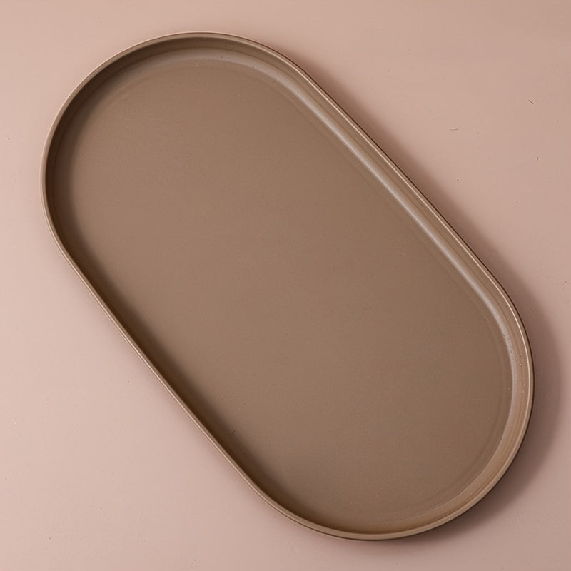 Prato de Jantar Oval Elegante - Montagem Não Necessária, Bege/Branco, para Jantares Formais e Informais, Chá da Tarde, Piqueniques, Festas - Prato de Servir Durável para Casa, Catering, Eventos, Essenciais para Piquenique, Louça Minimalista, Acabamento de Superfície Lisa Sinterklaas