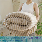 Manta de Pele Sintética de Coelho de Luxo, Estilo Simples e Cor Sólida - Macia, Quente e Confortável, Ideal para Sofá, Cama, Escritório e Viagem - Multiuso, Presente