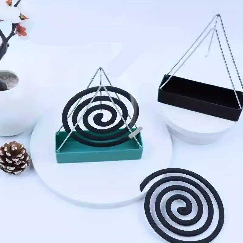 Suporte Elegante para Espirais de Mosquito, Suporte de Incenso Fácil de Limpar, Adequado para Uso Interior e Exterior, Funciona com Varetas de Incenso e Espirais de Mosquito, Sem Fragrância