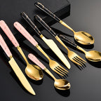 24-Piece Luxury Stainless Steel Cutlery Set (Spoon, Fork, Knife) – No Stand – For Home and Hotel Catering