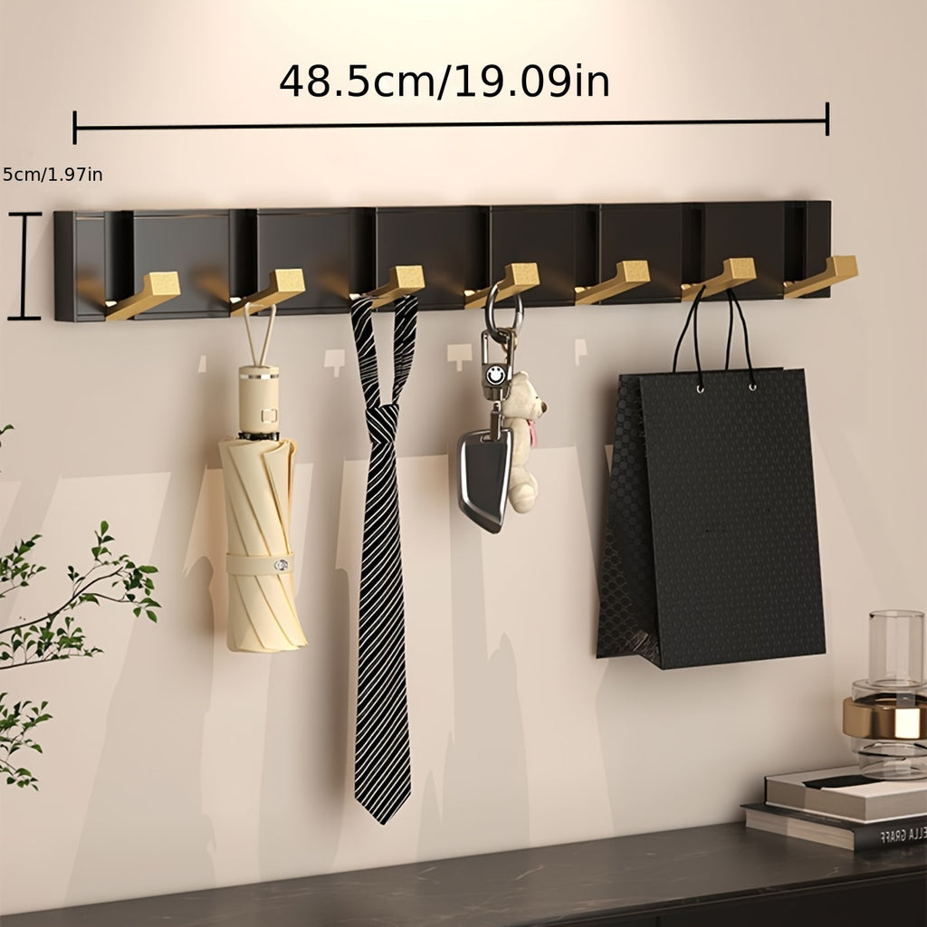 1 stylish door shelf, aluminum door back coat rack, no drilling, fashion style, clothing storage box, entrance door hanger, wall hanging cloth hooks, Mother's Day gift, for storing coats, hats, bags, clothes, towels, no drilling, kitchen decor, Utility Hooks