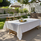 Toalha de Mesa Retangular Branca Elegante - Perfeita para Casamentos, Festas & Eventos ao Ar Livre - Poliéster Durável, Vários Tamanhos Disponíveis