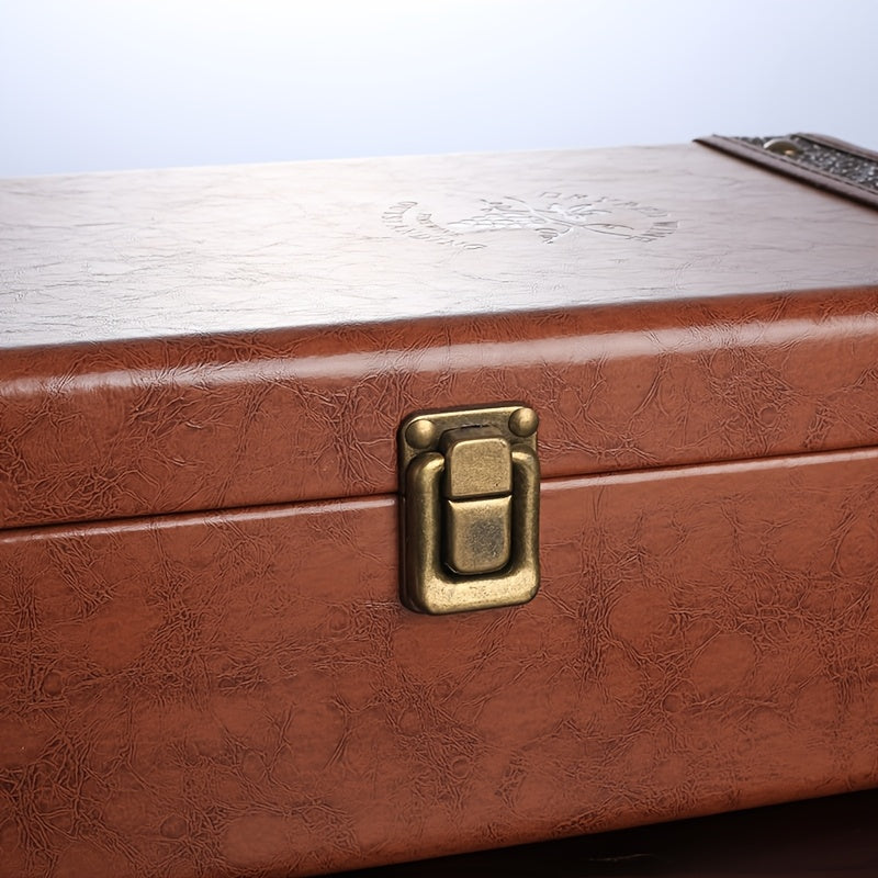 Caixa Vintage para Armazenamento de Vinhos com Fecho