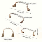 Guirlanda de letras de madeira rústica com borlas - Design "Casa" para decoração de casa aconchegante, perfeita para prateleiras, lareiras ou paredes - Calor, amor e encanto campestre inspirado em cubos de madeira, contas e borlas, decoração rústica para casa