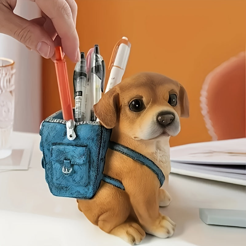 Porta-Canetas Cachorrinho com Mochila Decorativo