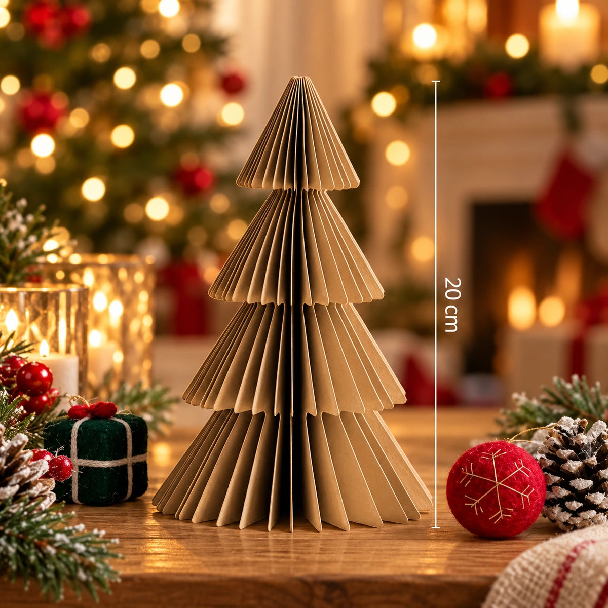 Árvore de Natal 3D em Papel Colmeia Decorativo