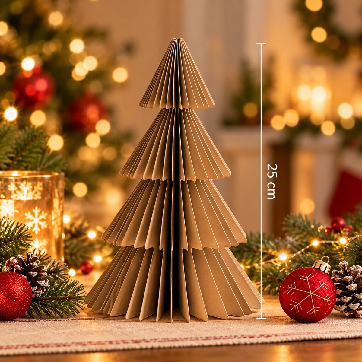 Árvore de Natal 3D em Papel Colmeia Decorativo
