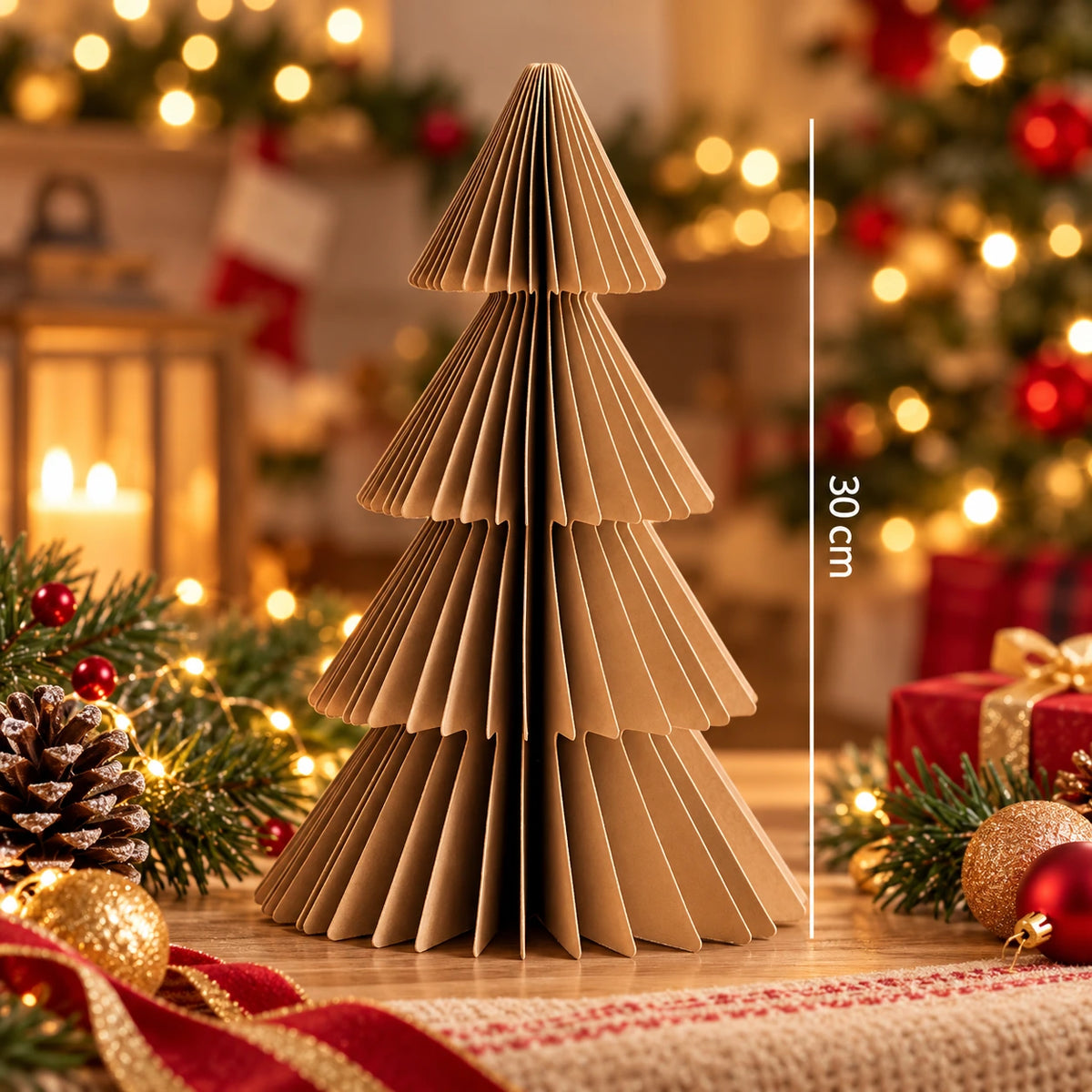 Árvore de Natal 3D em Papel Colmeia Decorativo