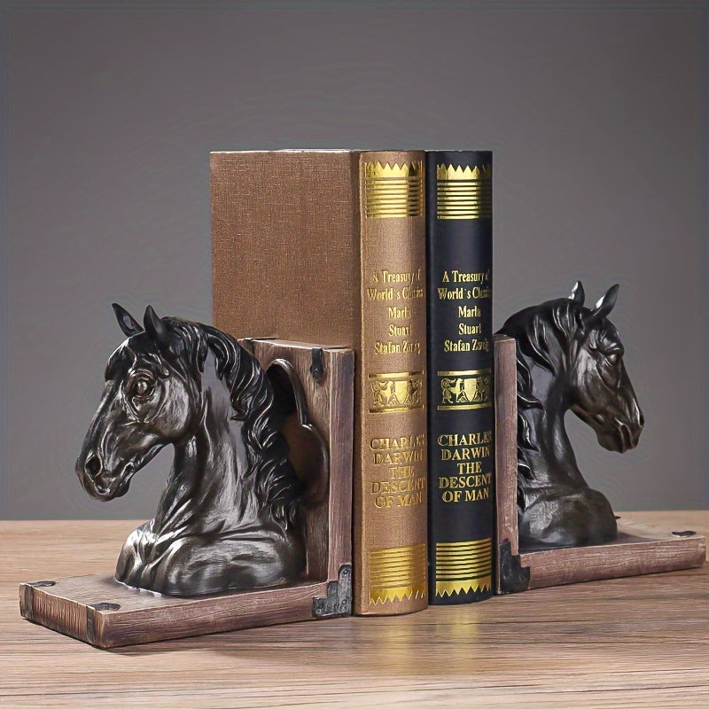 Aparador de Livros Cavalo em Resina Decorativa
