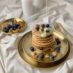 Conjunto de 6 Pratos de Jantar em Aço Inoxidável, Prato de Salada Dourado, Prato de Churrasco Coreano, Prato Principal Ocidental, Prato para Lanches e Sobremesas, Adequado para Restaurante e Uso Doméstico, Bandeja Multifuncional para Lanches e Prato para Ossos