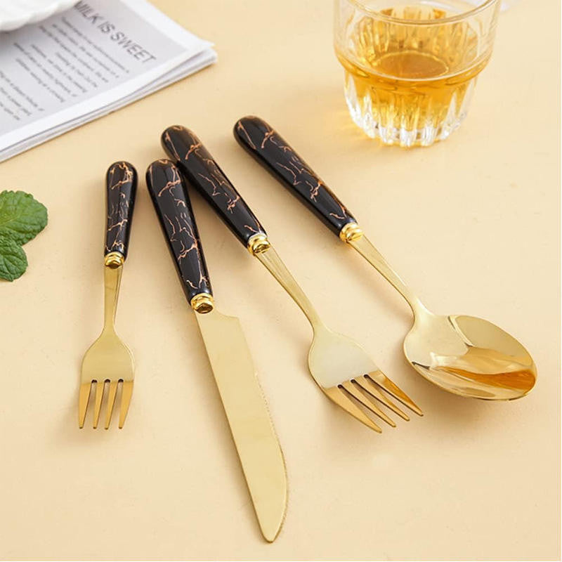 24-Piece Luxury Stainless Steel Cutlery Set (Spoon, Fork, Knife) – No Stand – For Home and Hotel Catering