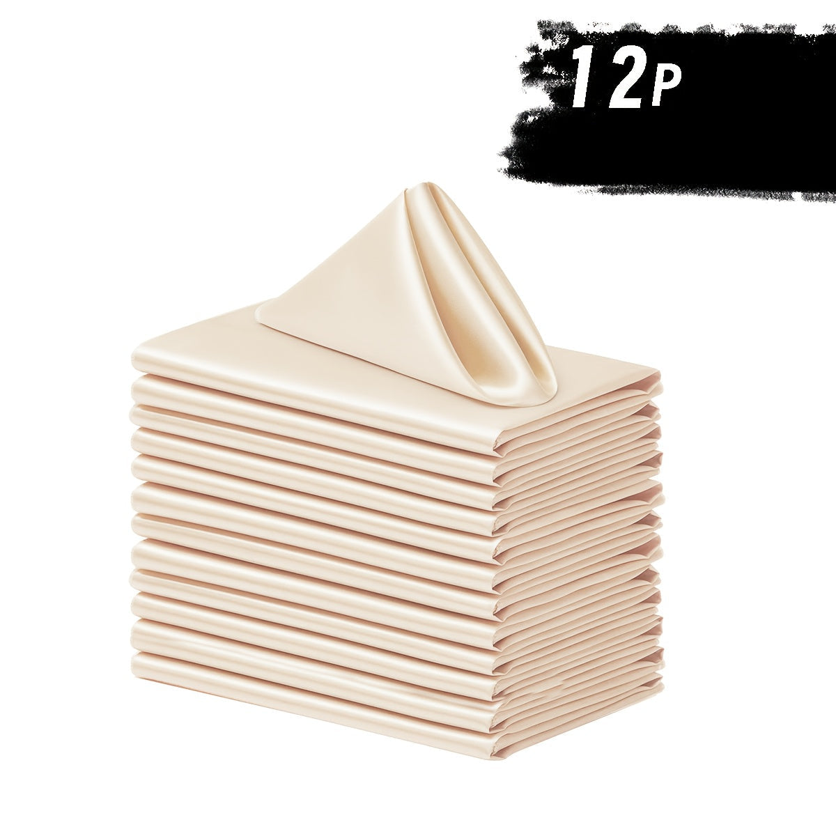 6/12 Peças de Guardanapos de Cetim Macio, Guardanapos Simples e Elegantes - Perfeitos para Casamentos, Chá de Panela, Festas e Decorações de Restaurantes