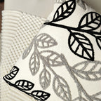 Capa de almofada de lançamento com bordado de folha para decoração de sofá, quarto e casa, sem enchimento de almofada