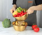 2pcs Stainless Steel Micro-Pore Filter Bowl Set – Multi-Purpose Colander & Mixing Basin for Washing Vegetables, Fruits, Rice & Draining Pasta | Extra-Thick Large Capacity, Dishwasher Safe & Rust-Proof, Christmas, Black Friday