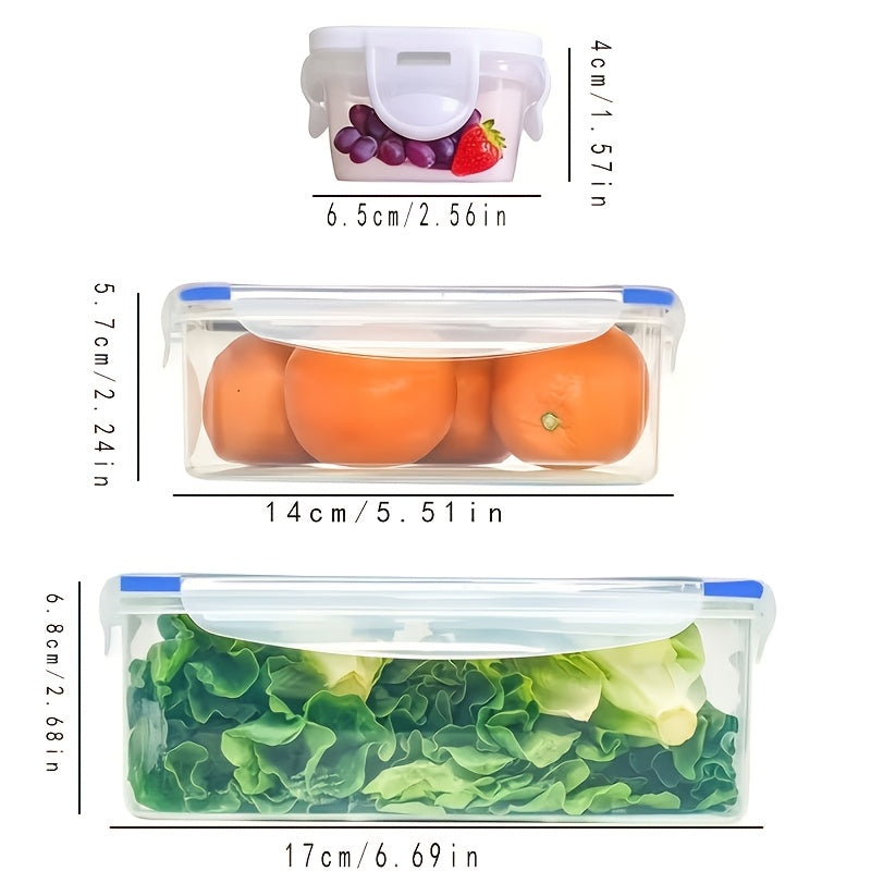 6pcs (3 Lids + 3 Boxes) Multi-Size Clear Storage Containers | Microwave Safe, Reusable Polypropylene Material, Leak-Proof, Dishwasher Safe, Rectangular Design, Suitable for Kitchen Storage, Fruits, Vegetables, Pasta, Etc
