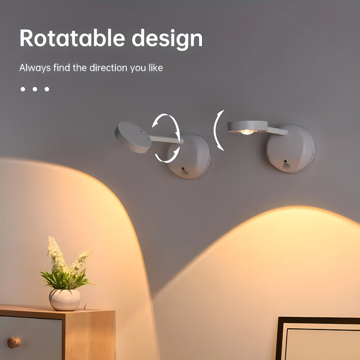 Luz de Parede LED com Sensor de Movimento, Recarregável por USB, Inclui Controlo Remoto, Brilho Ajustável, Três Temperaturas de Cor e Função de Temporizador. Adequada para Galerias, Escadas, Corredores, Salas de Estar e Vitrines.