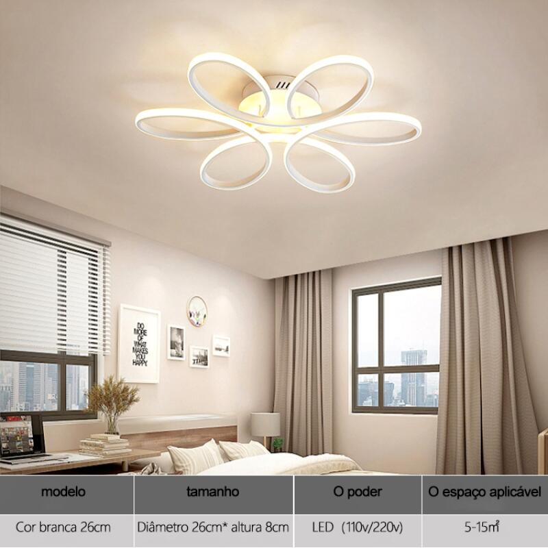 3 cores 1 Lustre moderno de LED para teto, ideal para corredor, sala, quarto, cozinha