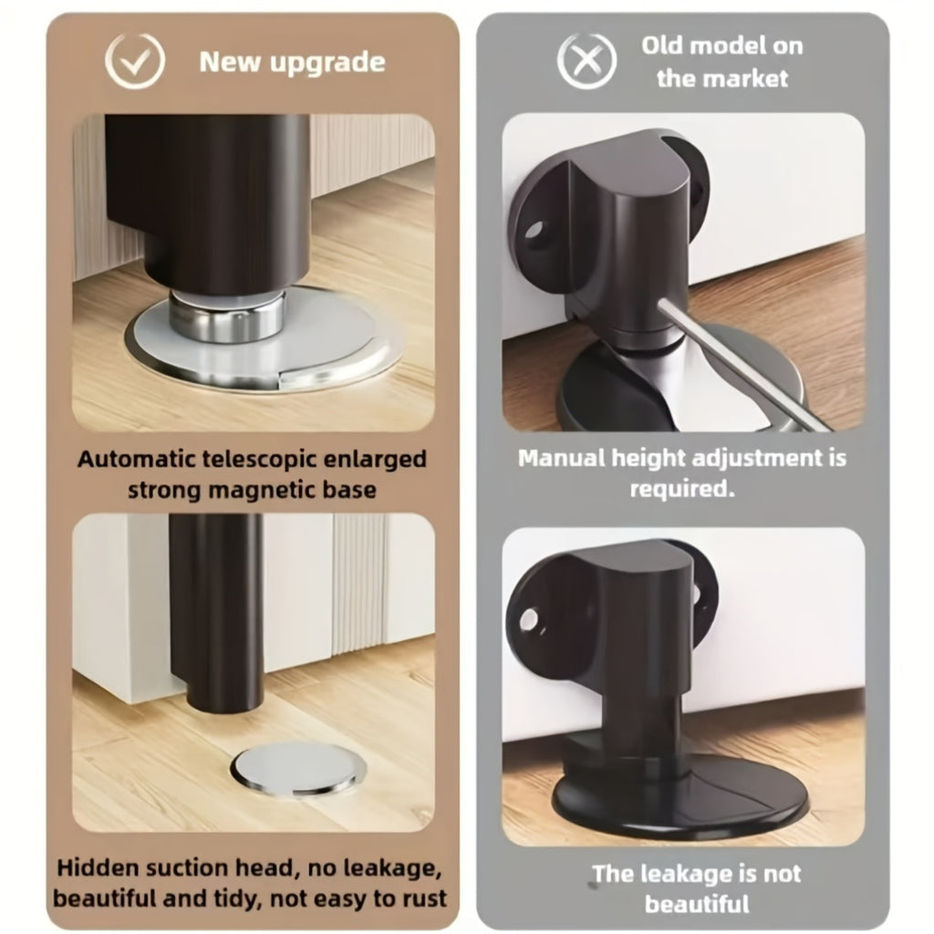 Set of 2 Durable Magnetic Door Stoppers - Easy to Install Without Drilling, Adhesive Backing, Protects Doors from Collisions, Available in Black, White, And Gray, Featuring a Unique Design, And Can Be Firmly Secured