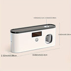 Um Suporte Inteligente para Escovas de Dentes para Organizar Escovas de Dentes na Casa de Banho, Com um Dispensador Automático de Pasta de Dentes - Montado na Parede, com 5 Compartimentos de Armazenamento, Feito de Plástico Durável, Bateria de Lítio Recarregável Via USB, Perfeito para Organização Moderna da Casa de Banho