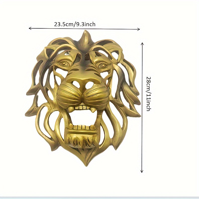 1 peça Escultura Grande de Cabeça de Leão Arte de Parede Decoração Criativa para Pátio, Sala de Estar e Quarto Ornamento de Resina