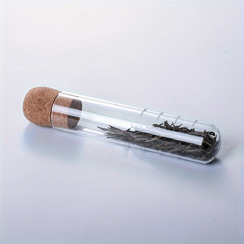 Garrafa Vazia de Infusor de Chá de Vidro Mini Transparente, Garrafa de Vidro com Tampa, Tubo de Ensaio para Chá, Conjunto de Utensílios de Cozinha