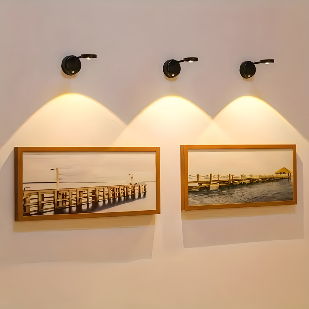 Luz de Parede LED com Sensor de Movimento, Recarregável por USB, Inclui Controlo Remoto, Brilho Ajustável, Três Temperaturas de Cor e Função de Temporizador. Adequada para Galerias, Escadas, Corredores, Salas de Estar e Vitrines.