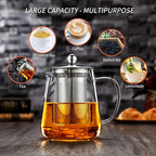 Single Glass Teapot Available in Sizes of 11.8Oz, 18.6Oz, 25.3Oz, And 32.1Oz, Designed for Tea And Water Separation. This Thickened, High-Temperature Resistant Tea Set Is Perfect for Home Brewing And Makes an Excellent Gift for Christmas, New Year