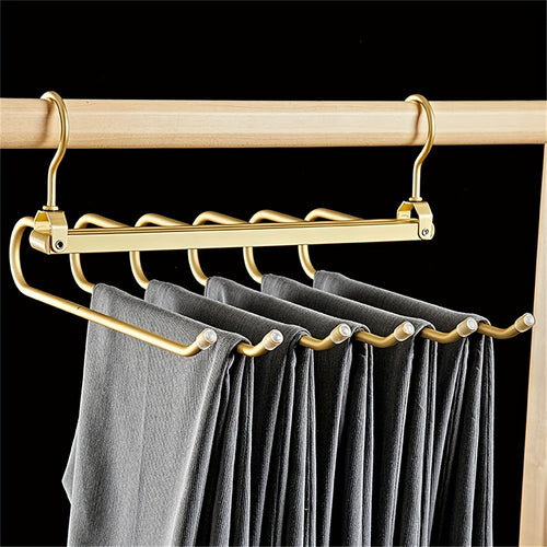 6-Layer Metal Paint Pant Hangers, Multifunctional, Space-Saving, Versatile for Closet Organization, Suitable for Pants, Jeans, Scarves, Wardrobes, And Bedroom Storage