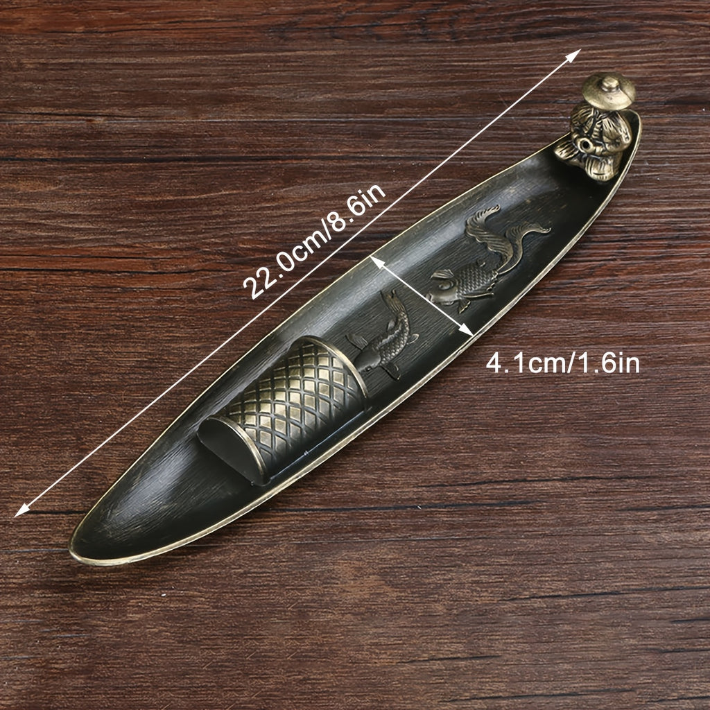 1 Suporte de Incenso Vintage em Forma de Peixe - Queimador Zen e Meditação Artesanal para Decoração de Casa, Sem Necessidade de Eletricidade, Perfeito para Natal, Halloween, Páscoa, Hanukkah, Ação de Graças, Acessórios de Relaxamento | Trabalho Artístico em Metal | Design Intricado em Metal, Suporte de Incenso