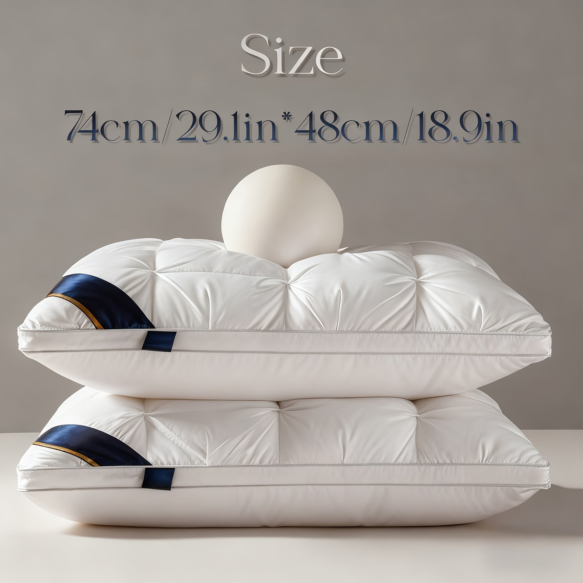 2 unidades/1 unidade Almofadas de Luxo com Qualidade de Hotel 5 Estrelas - 800g Suporte de Pescoço para Sono Profundo, Núcleo Anti-Descaimento para Todas as Estações, Tecido de Poliéster Hipoalergénico para Quartos de Casa e Autocaravanas, Hotéis, Adequadas para Todas as Estações, Roupa de Cama, Conforto de Viagem, Design Elegante