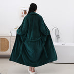 Roupão de Veludo Coral Ultra-Macio - Secagem Rápida, Não Solta Pelos & Respirável | Perfeito para Homens & Mulheres | Design Moderno