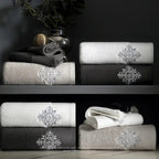 Toalha de Rosto e Corpo em Algodão Puro e Espesso com Bordado - Exclusivo para Hotéis, Luxo Classe A, Macia, Absorvente, Sem Desfiamento, Uso Doméstico, Salão de Beleza, SPA, Presente de Alta Qualidade