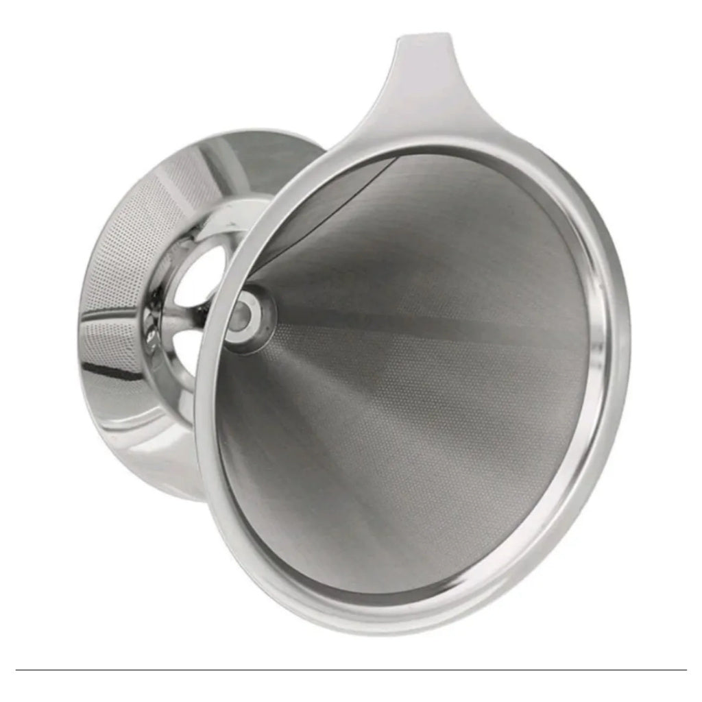Filtro de Café Reutilizável em Inox Compatível com Suporte de Cone Padrão Lavável