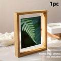 1 Moldura de Fotos Flutuante de Madeira, Disponível em Múltiplas Cores - Design Clássico e Moderno com Dupla Camada de Acrílico Transparente, Moldura para Pendurar Horizontal/Vertical, Ideal para Fotos Pequenas, Paisagens, Retratos, Pets, Arquitetura - Painel Protetor Transparente, Fácil de Instalar