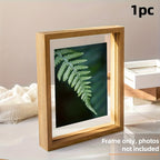 1 Moldura de Fotos Flutuante de Madeira, Disponível em Múltiplas Cores - Design Clássico e Moderno com Dupla Camada de Acrílico Transparente, Moldura para Pendurar Horizontal/Vertical, Ideal para Fotos Pequenas, Paisagens, Retratos, Pets, Arquitetura - Painel Protetor Transparente, Fácil de Instalar