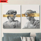 2 Peças de Arte de Parede da Mitologia Grega - Zeus, Hera, Atena e Deuses - Impressões em Tela Plana 2D Adequadas para Decoração de Casa e Escritório - Deusas e Lendas Gregas - Impressões de Arte Clássica Educativa, Plana 2D, Perfeitas para Decoração de Quarto